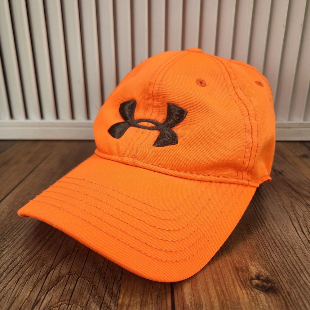 Under Armour Whitetail Camo 2.0 Fitted Hunting Cap Size L/XL Blaze Orange Black